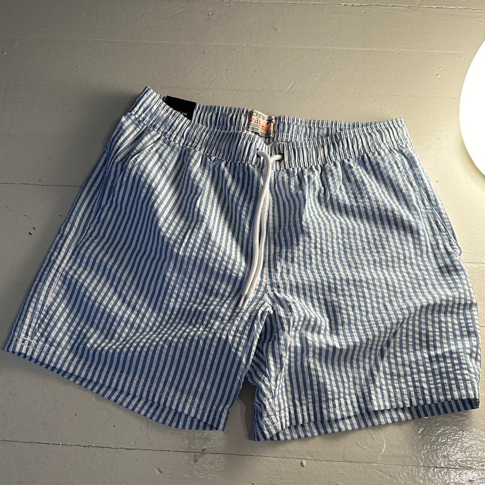 J Crew 6" seersucker swim trunk